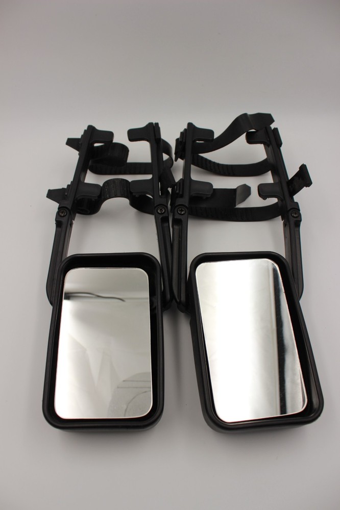 Universal Tow Mirrors – Clip-On, Adjustable, Rubber Strap Secured