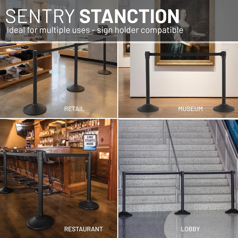 High Density Polyethylene Stanchions with 6.5' Belts for Efficient Crowd Control