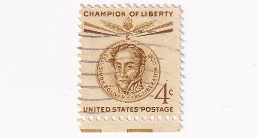 STAMP US SCOTT 1110 "Simon Bolivar" 4 CENT 1958 USED WAVE CANCEL - E