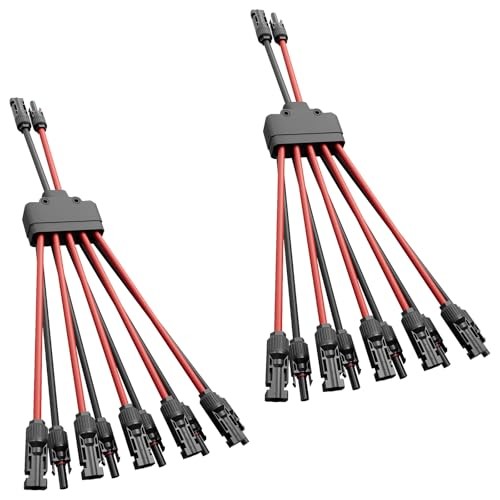 2 Pack solar connectors Tool-Free solar cable 2 PCS Parallel 5 Solar Panels
