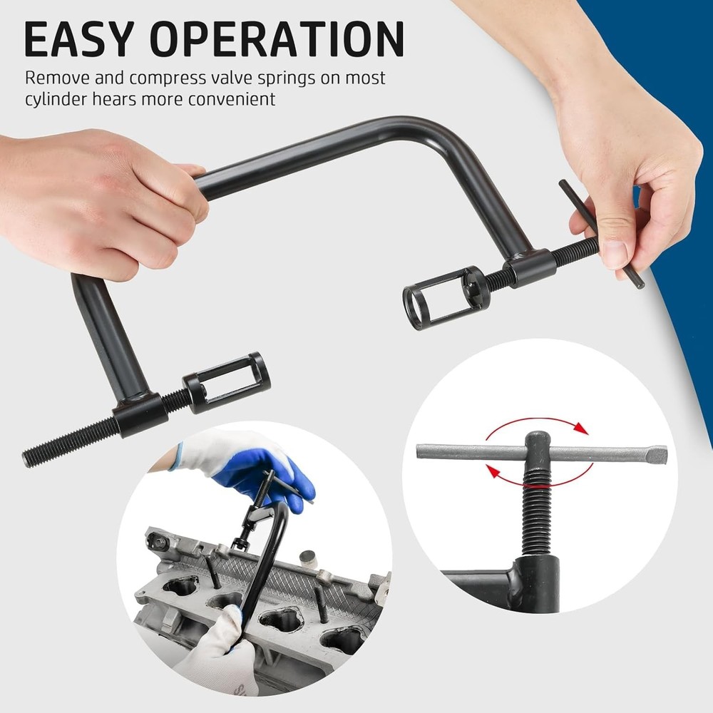 Valve Spring Compressor Tool Kit - C-Clamp Set for Motorcycle, Car, ATV Repairs