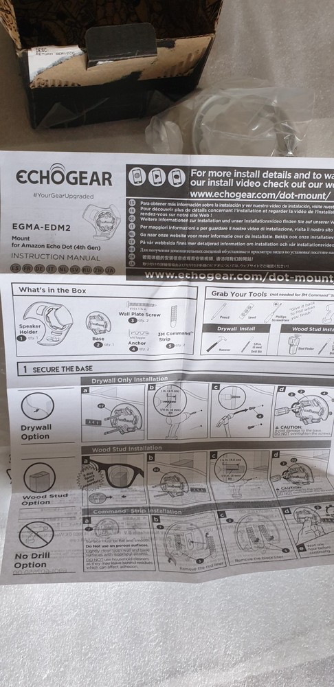 Mount For Amazon Echo Dot (4th Gen) EGMA-EDM2 White