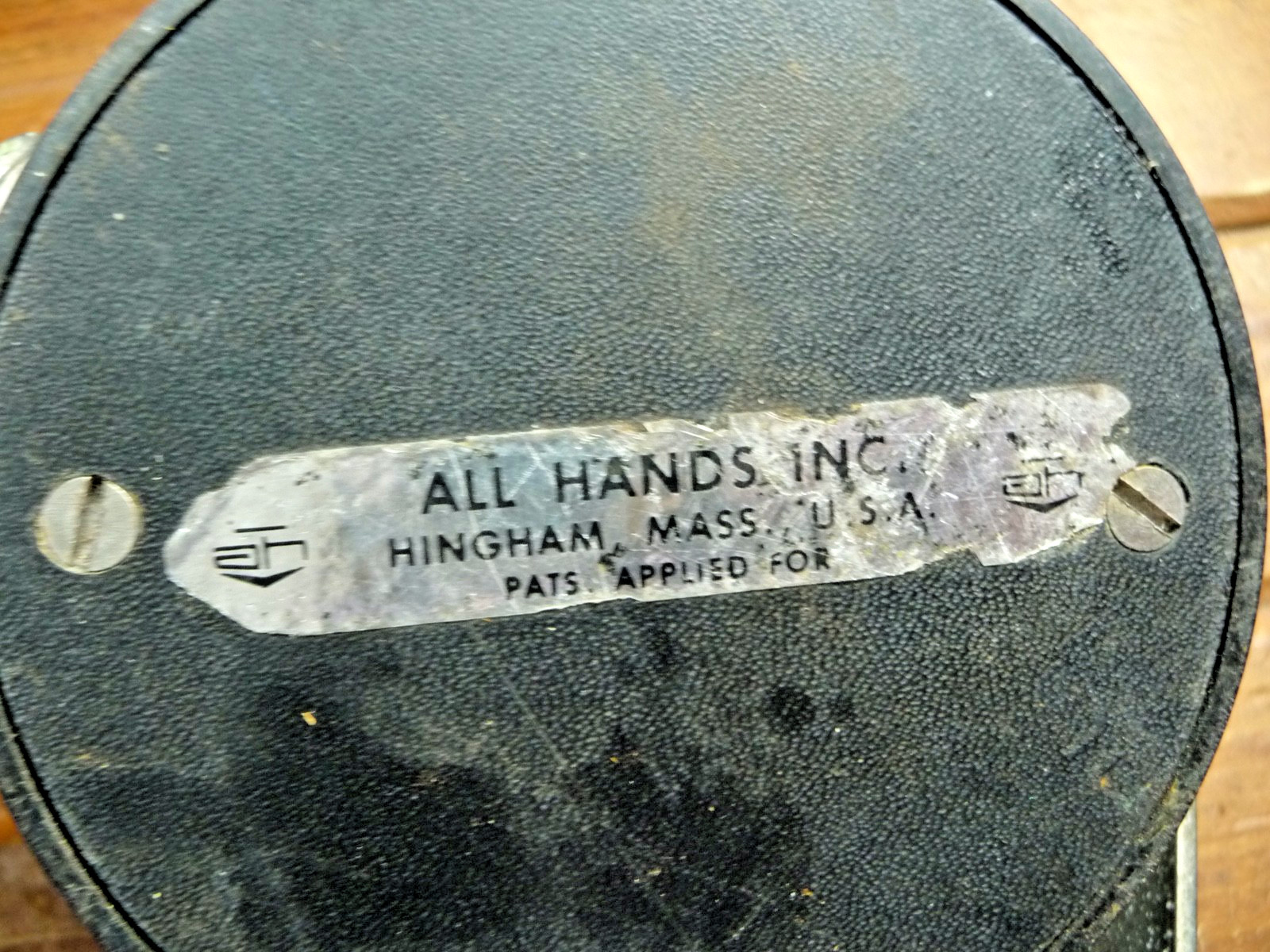 Vintage Marine COMPASS Boat Nautical, ALL HANDS Inc. HINGHAM, MASS