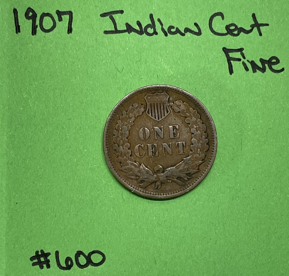 1907 Indian Head Cent / Penny 1c Fine