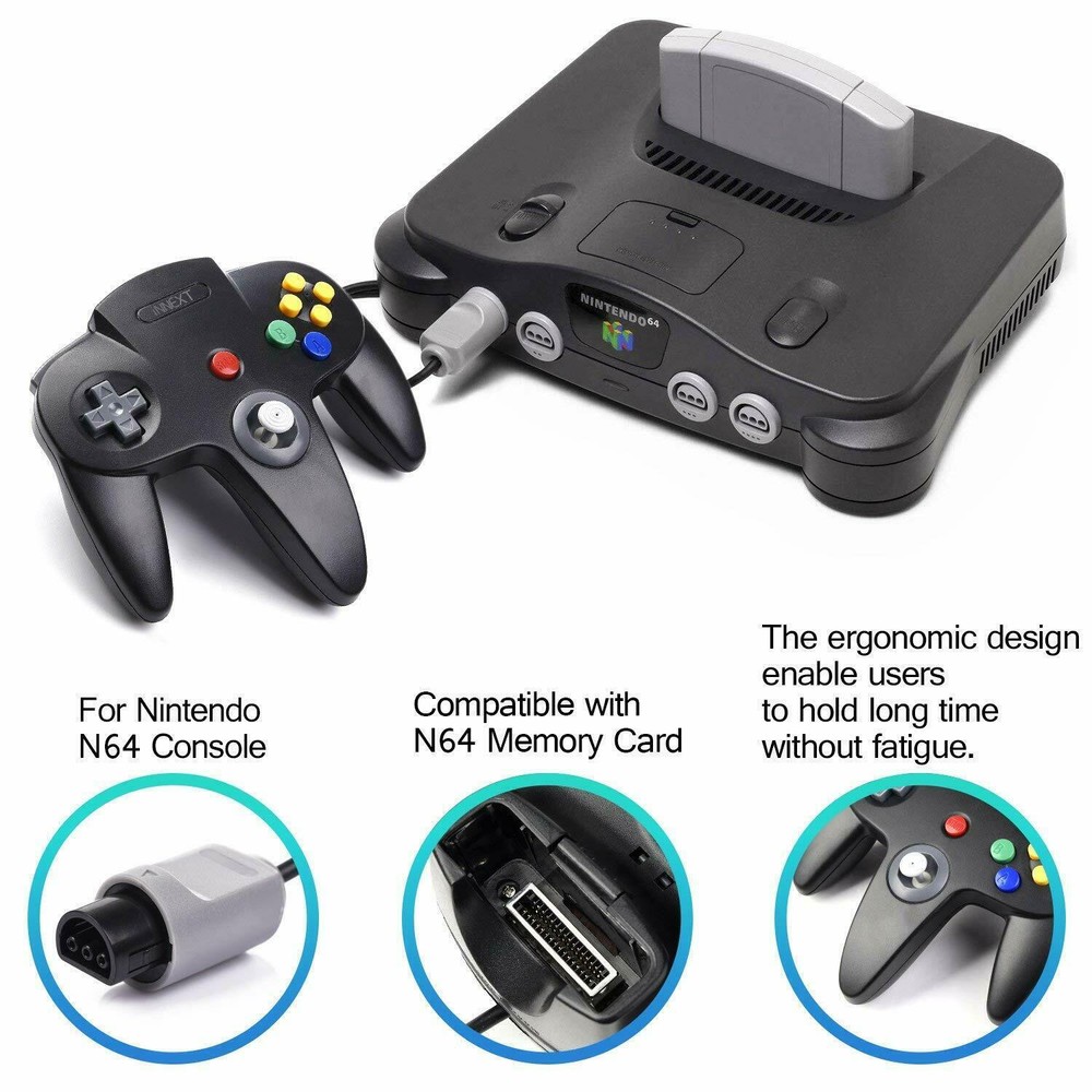 Wired N64 Controller Joystick GamePad Compatible With Nintendo 64 Game Console