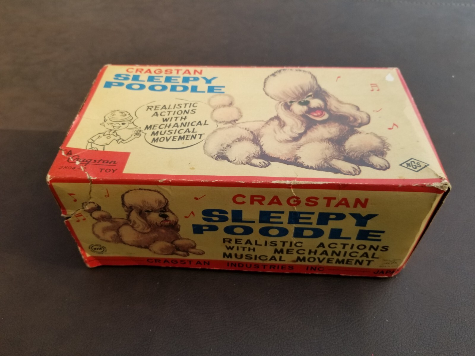 Cragstan Sleepy Poodle windup toy works 2804-2