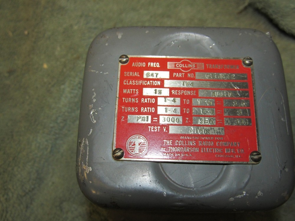 Vintage Thordarson For Collins Audio Transformer