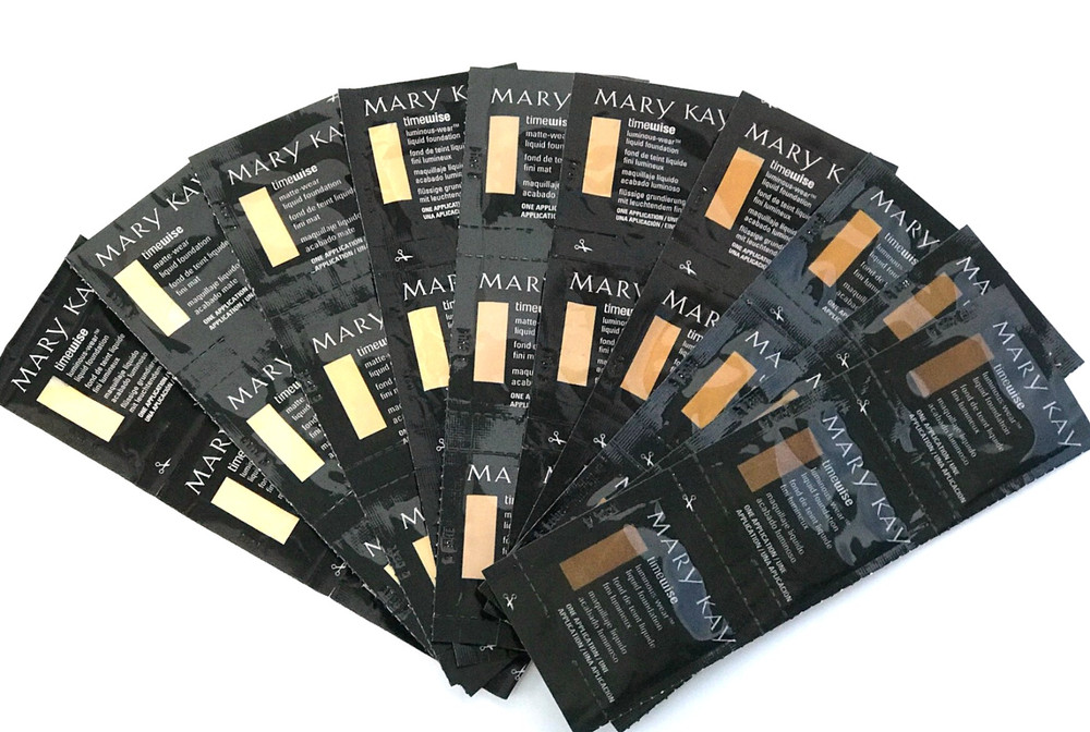 MARY KAY TIMEWISE LIQUID FOUNDATION SAMPLES + MINI SPONGE & HAND PALETTE PATCH!