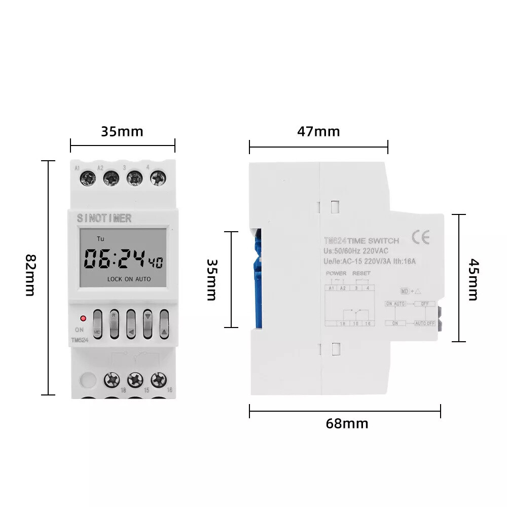 TM624 110V 16A 50Hz 40 Groups School/Factory Bell Controller Timer Clock