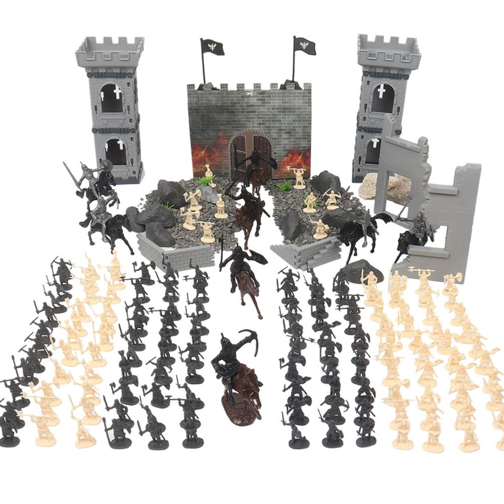 Simulation Soldier Static Model Castle Ruins Model For Decorative Display Toy