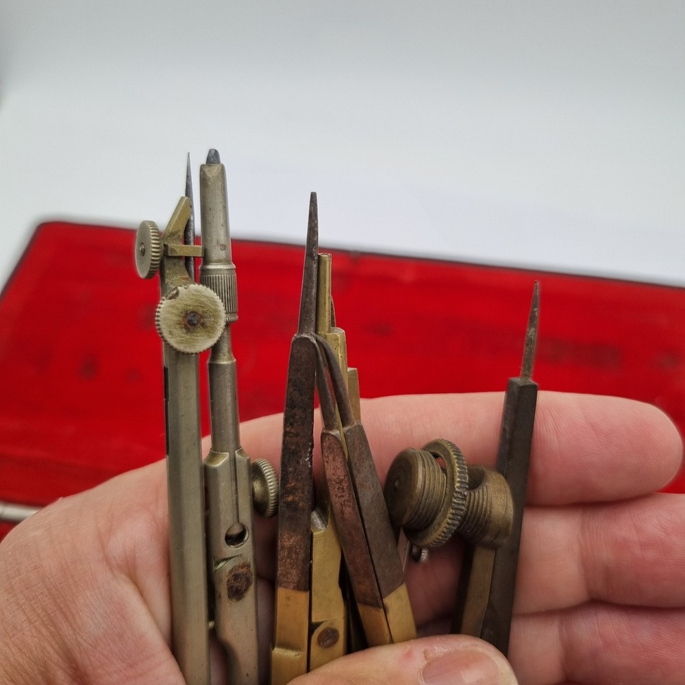 Vintage Technical Instruments Compass Etc DRP & Foreign Mark Drawing Engineering