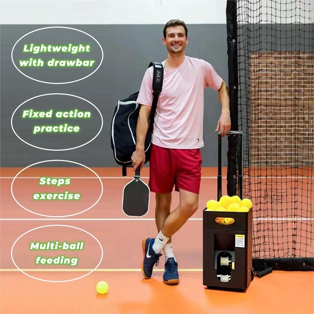 Portable Pickleball Machine -Swing,Spin Multiple Serve Modes Pickleball Trainer