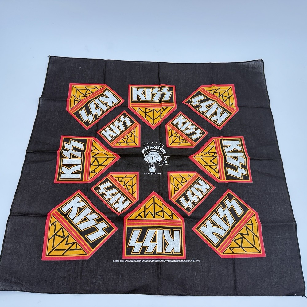KISS ARMY Vintage Bandana No Substitutes Depot 1996 MINT looks unused Very clean