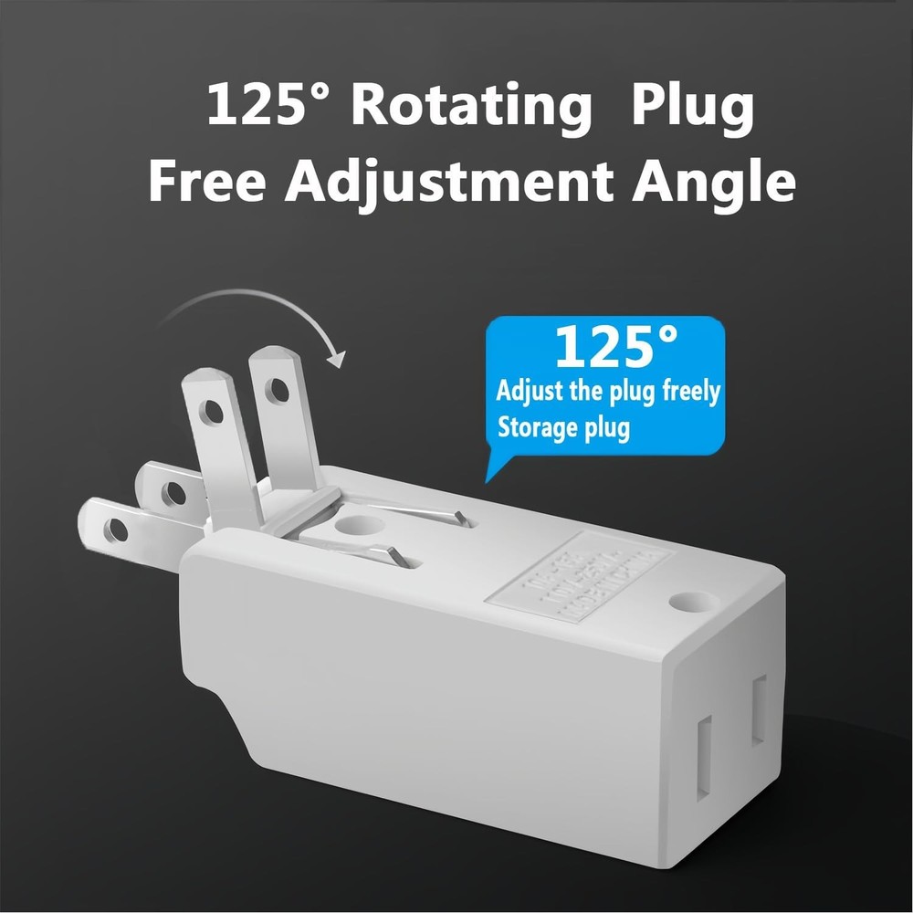4 Pack Mini Indoor Wall Tap Plug, AC Flat Plug Adapter Outlet Extender