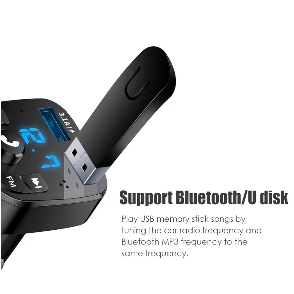 FM Bluetooth Transmitter for Car, Wireless, Car Kit MP3 Player