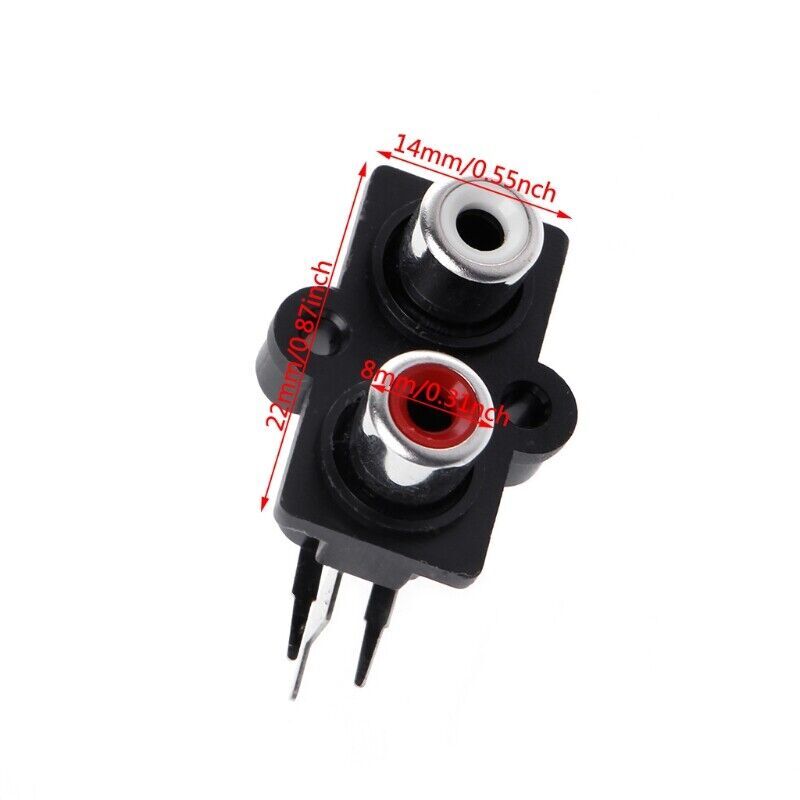 5x Panel PCB Mount 2 Way RCA Female Jack Audio Connector Socket Stereo