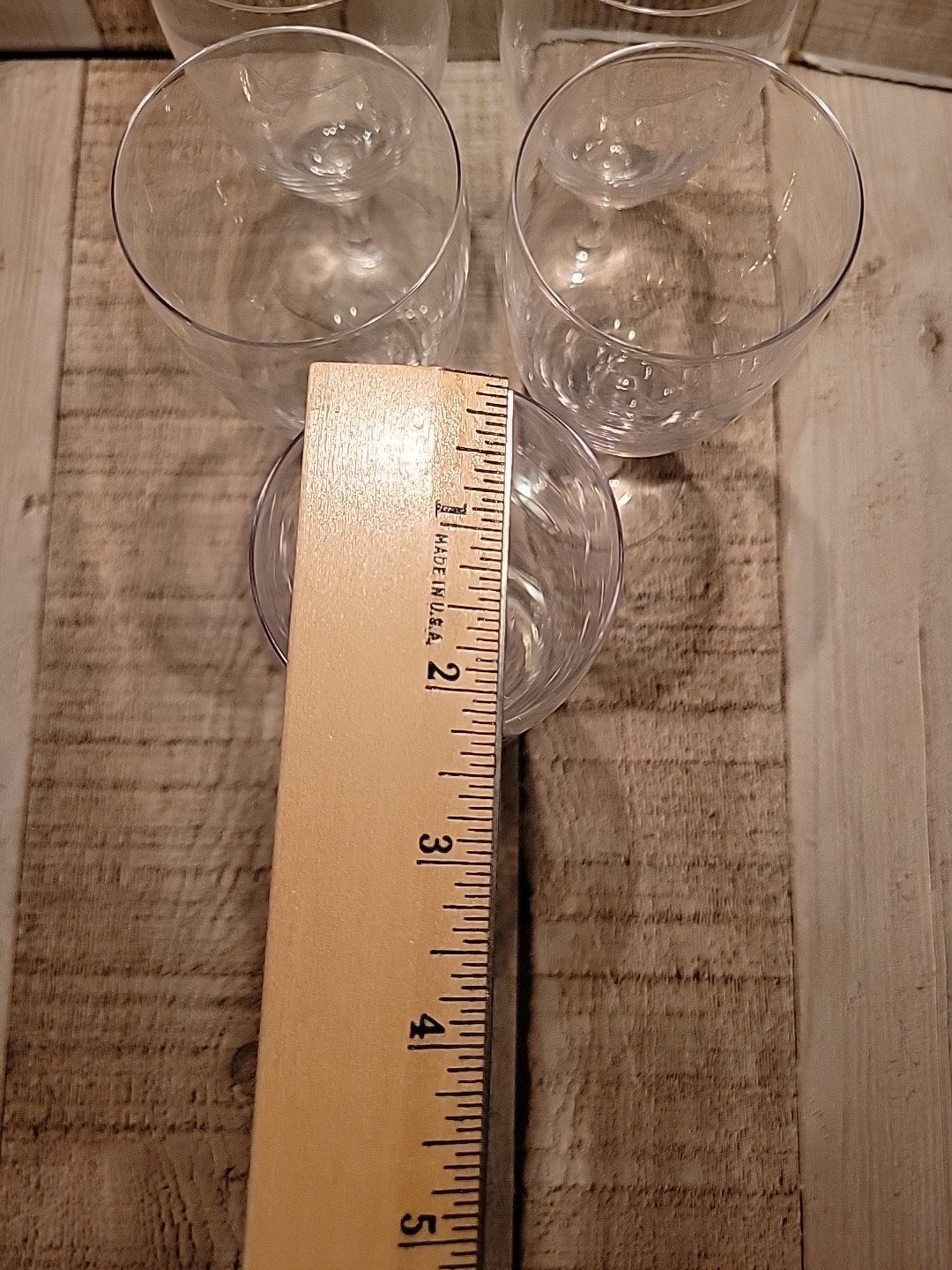 5 FOSTORIA Ford THUNDERBIRD Promo Etched crystal Wine Glass set Vintage Stemware