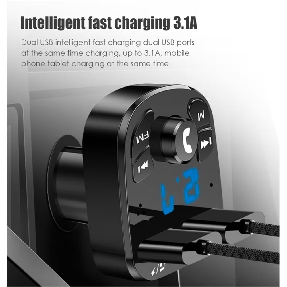 FM Bluetooth Transmitter for Car, Wireless, Car Kit MP3 Player