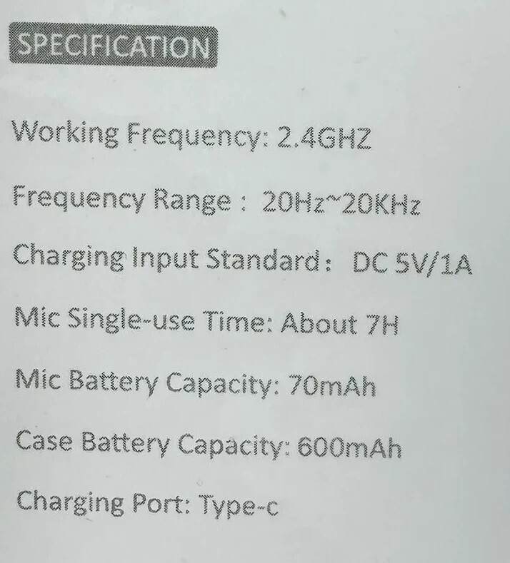 M1 AUXCO 2 Pack wireless microphone Lavalier Noise Reduction with Charging Case