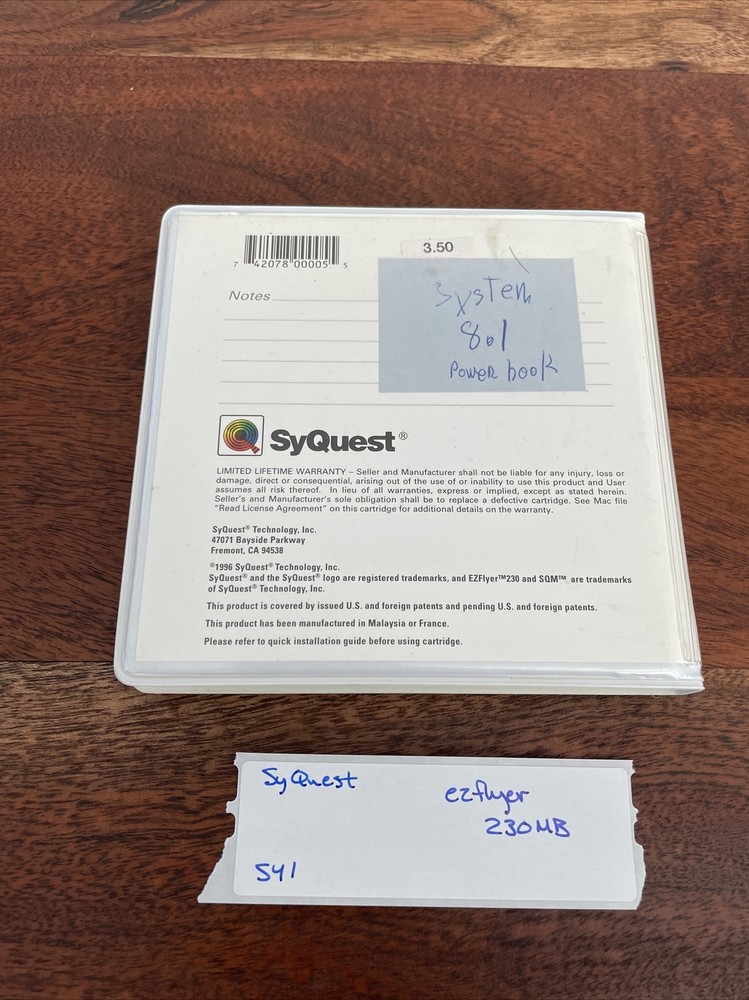 SyQuest EZ Flyer 230MB Removable Cartridge - Mac Formatted