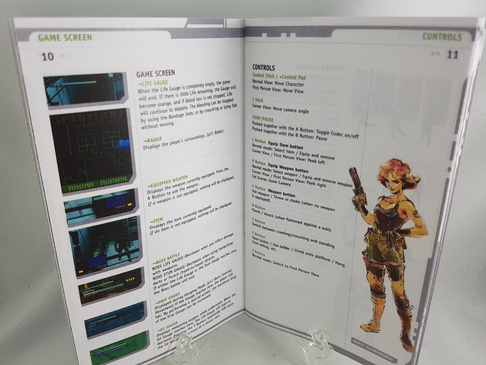 MANUAL - METAL GEAR SOLID TWIN SNAKES Gamecube 'Replacement' Instruction Booklet