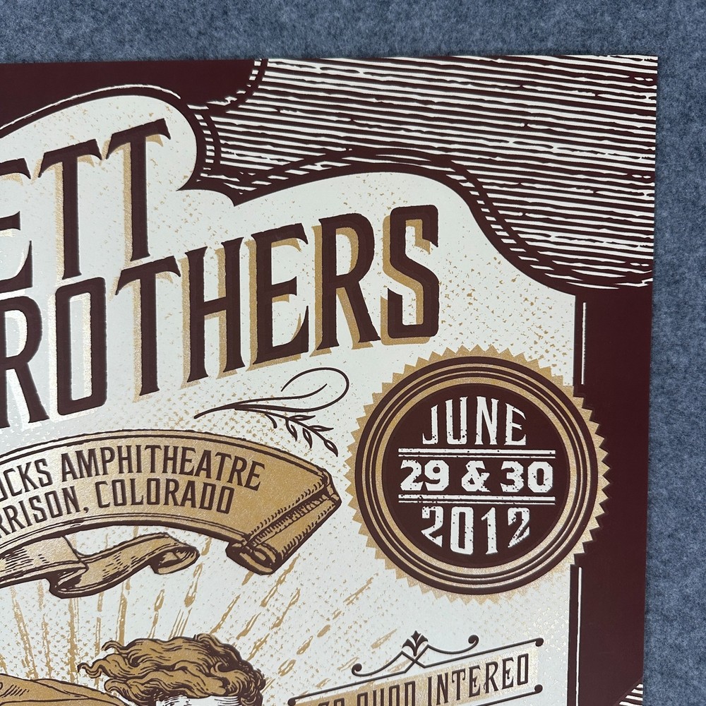Avett Brothers Red Rocks Colorado 2012 Poster #111/300 Signed By Justin Helton