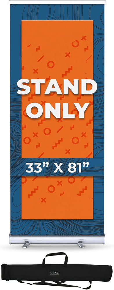 Premium Heavy Duty Retractable Banner Stand with Adjustable Sizing & Bag