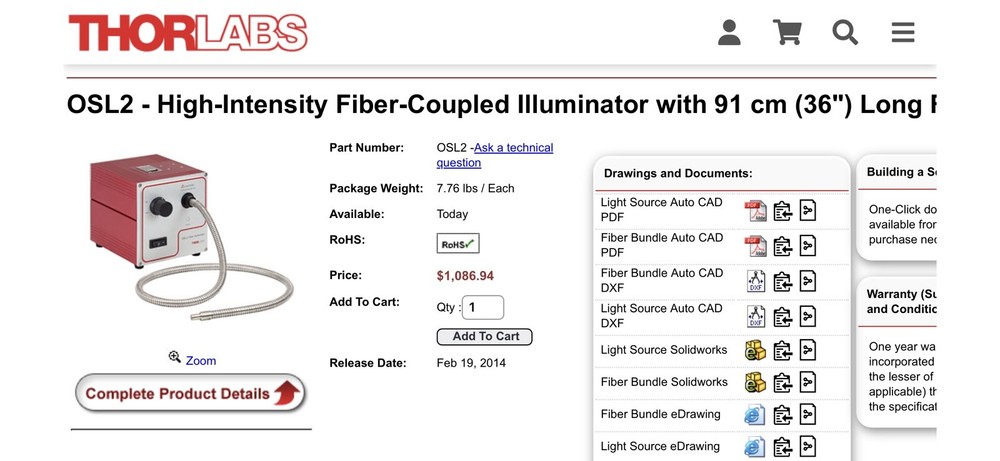 Thorlabs OSL1 Light Source