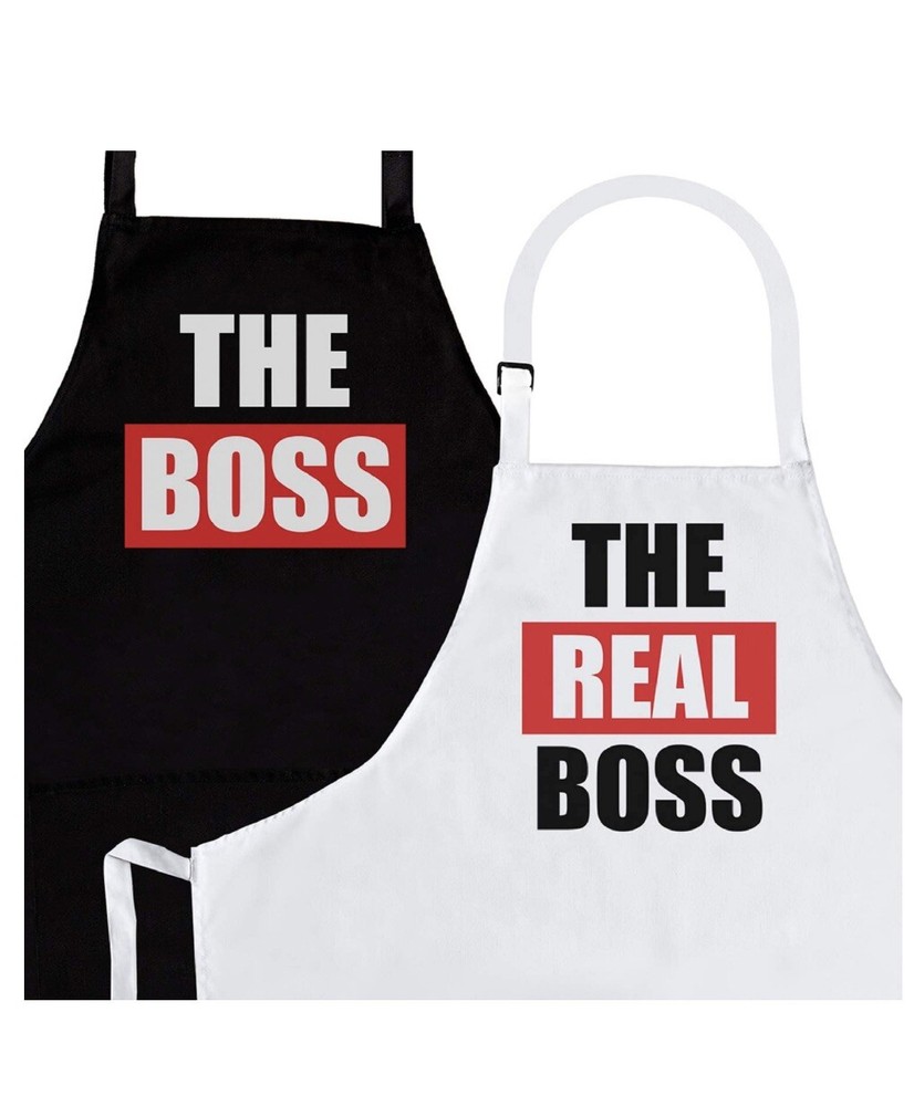 THE BOSS THE REAL BOSS APRONS