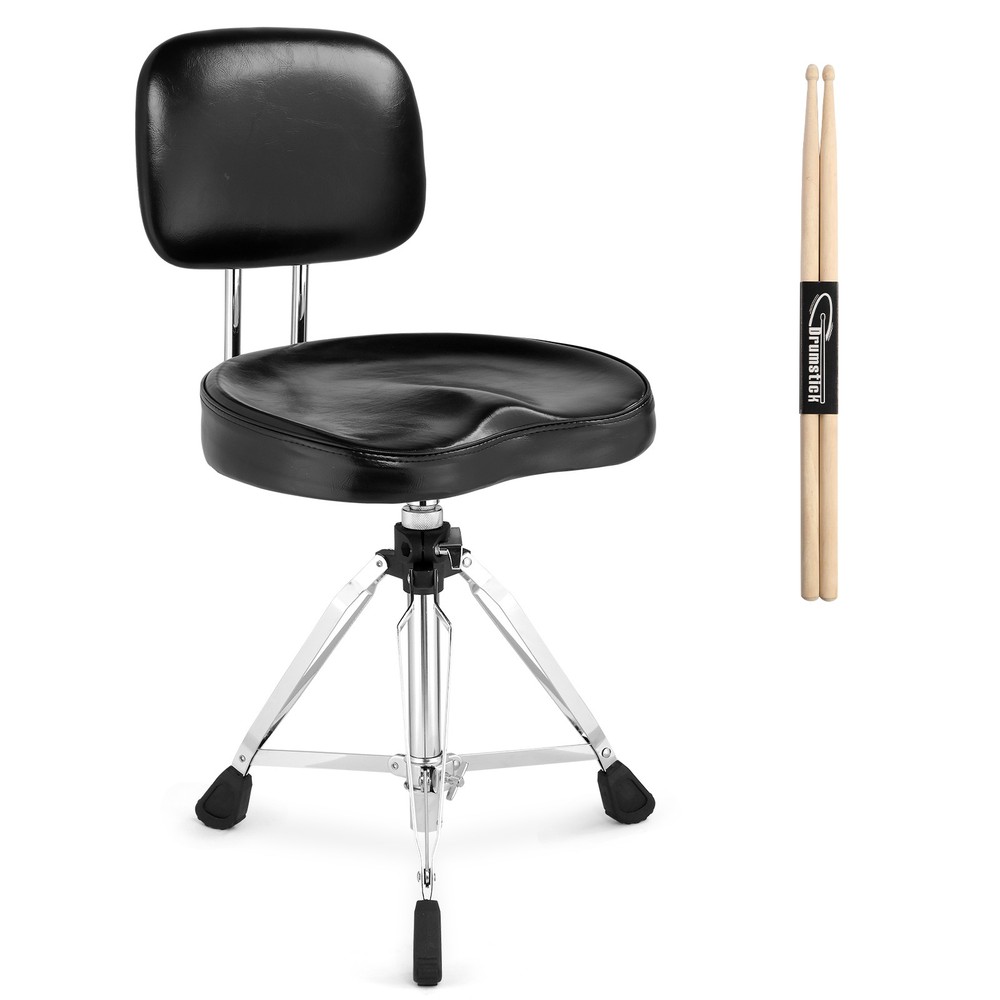 Drum Throne with Backrest, Height Adjustable Seat Drum Stool,5A Drumstick