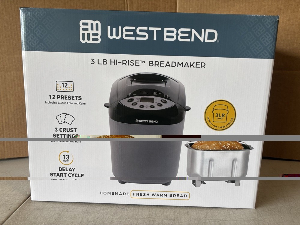 West Bend 47413 Hi-Rise Programmable Bread Maker Machine Gray