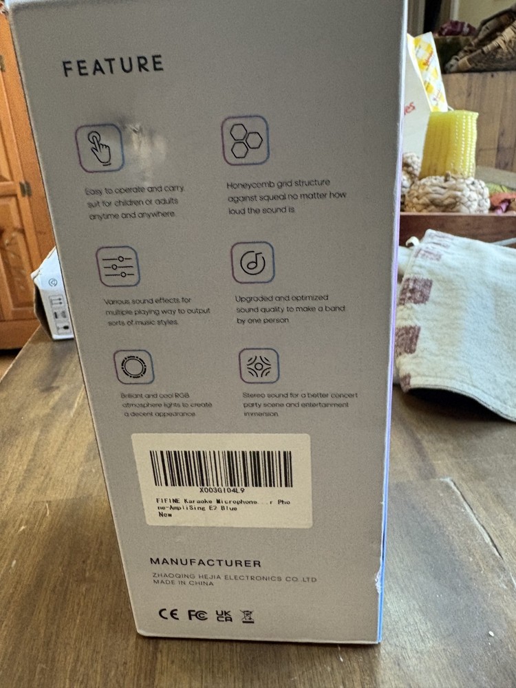 FiFine Amplising E2 Wireless Bluetooth Karaoke Microphone 2-in-1 Speaker Blue