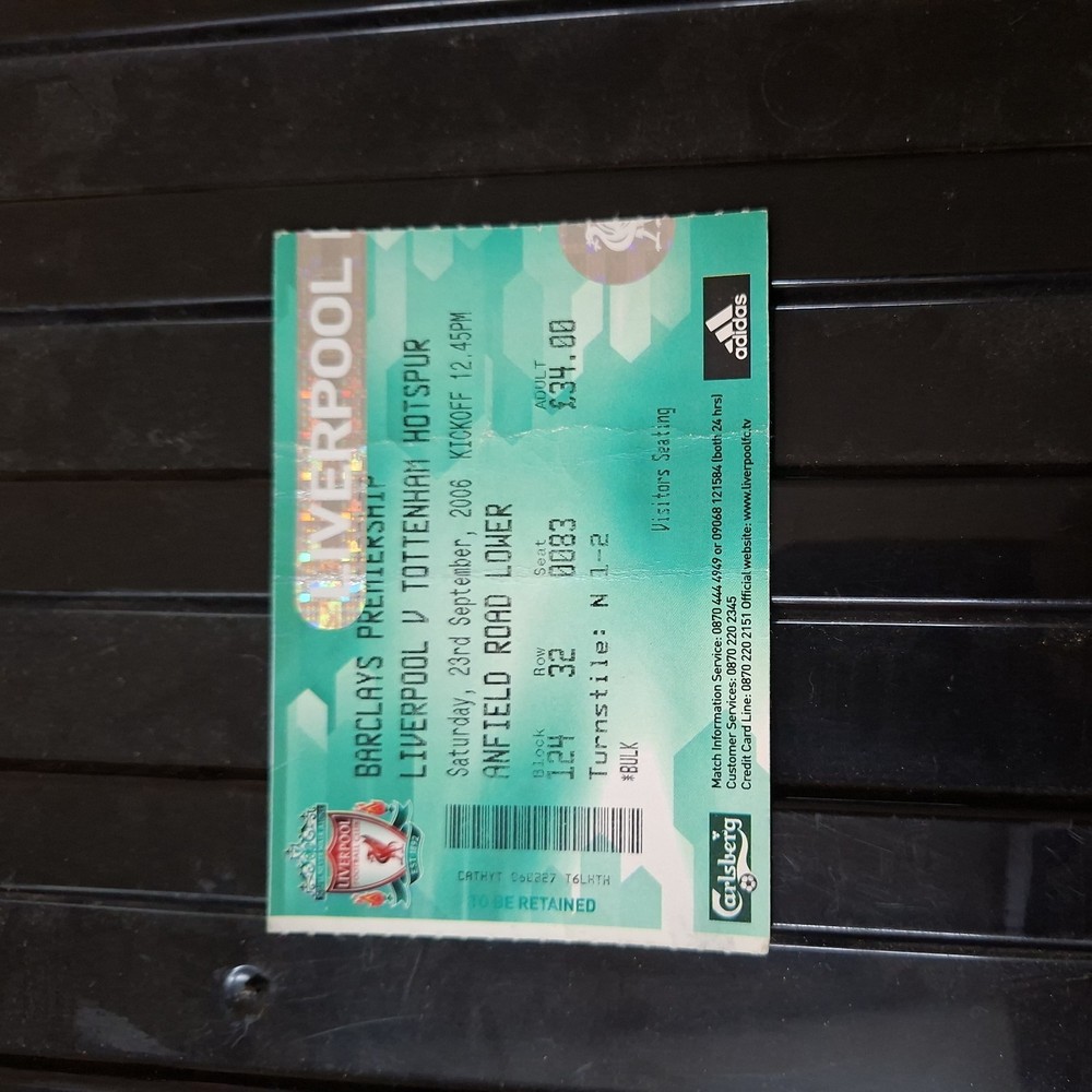 23/9/2006 Liverpool v Tottenham Ticket