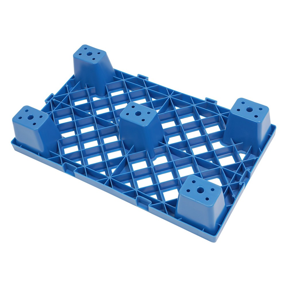 4pcs Blue Pallets Moisture-proof Floor Pallet Rectangular Breathable Grid Pallet
