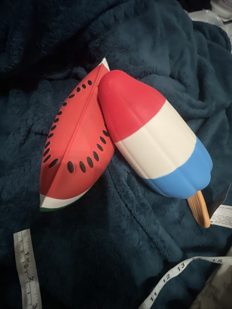 Watermelon & Rocket Pop Jumbo Squishes Keycraft NWT