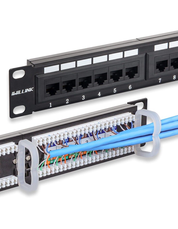 iwillink UL-Listed 24 Port Patch Panel Cat6 Patch Panel RJ45 Keystone Network...