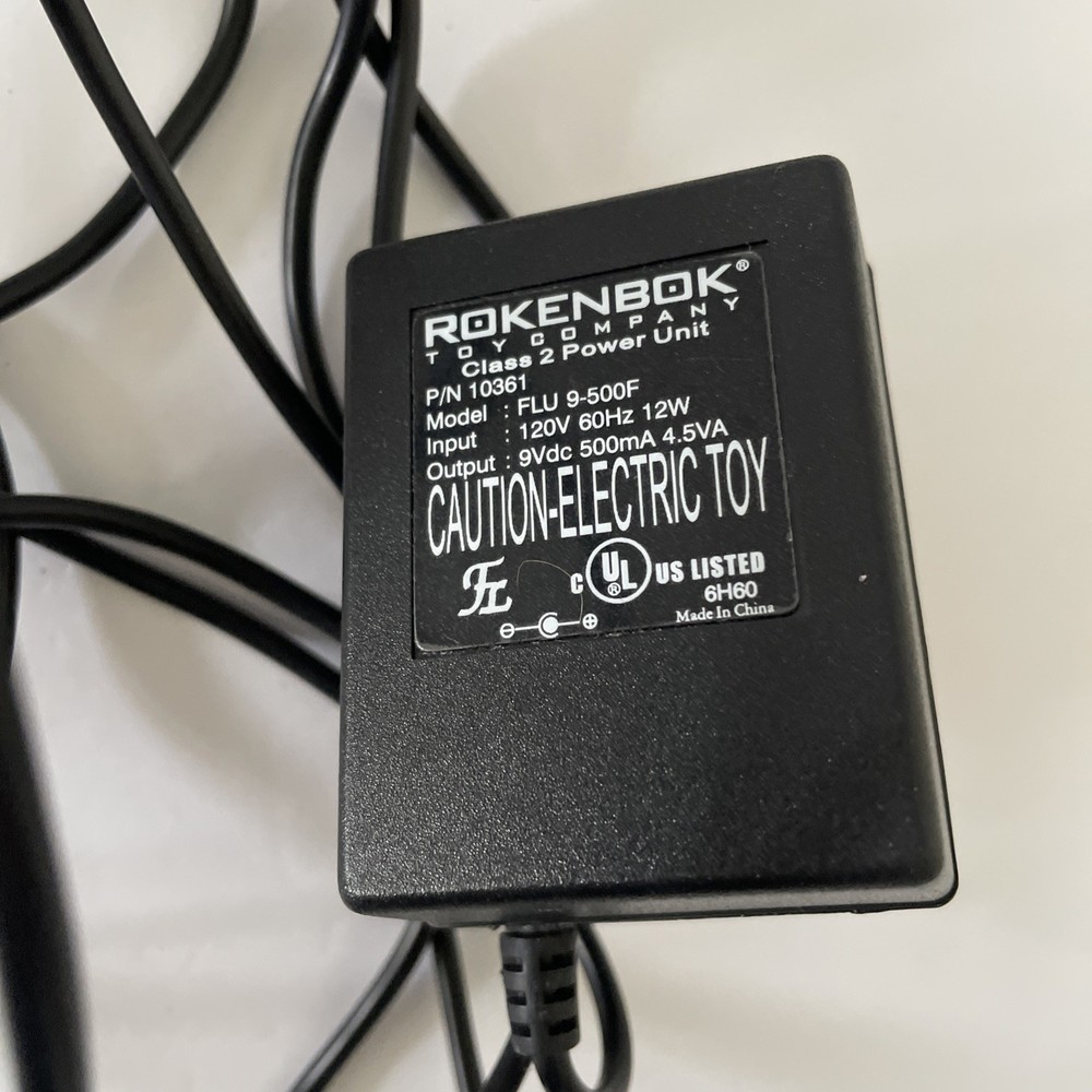 Rokenbok System Command Deck AC Adapter Power Cord FLU 9-500F