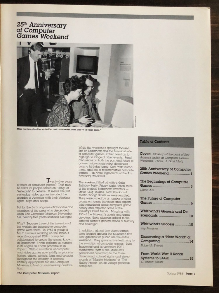The Computer Museum Report - Spring 1988 - Volume 22