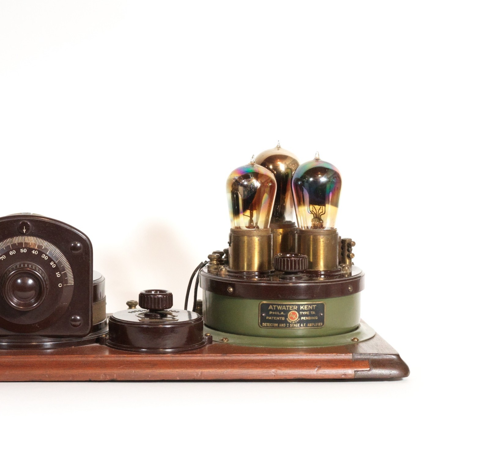 Exceptional 1924 Atwater Kent Model 9 Breadboard Radio w/Rainbow Tubes * Works