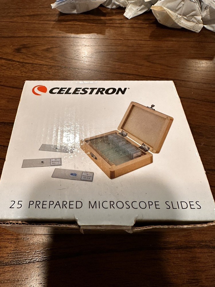 Celestron 25 Prepared Microscope Slide Kit with Storage Case - Celestron #44410