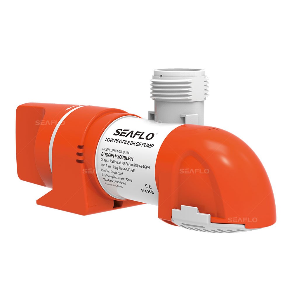 SEAFLO 12V 1100 GPH Automatic Bilge Pump Low Profile Boat RV Water Sensing Pump