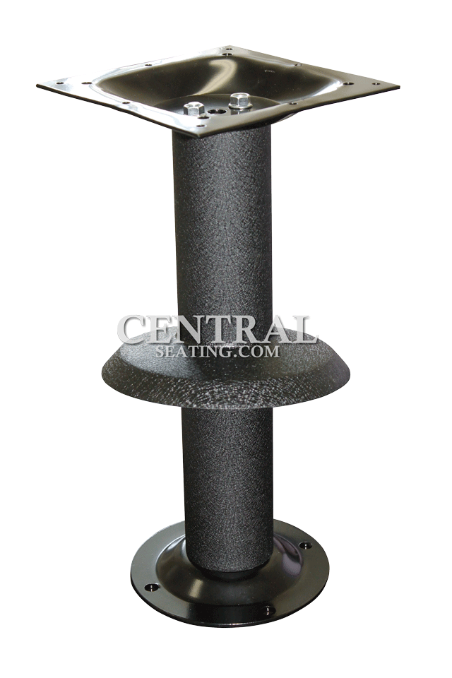 Bolt Down Restaurant Bar Stool with Black Vinyl Round Cushion -18" Dining Height