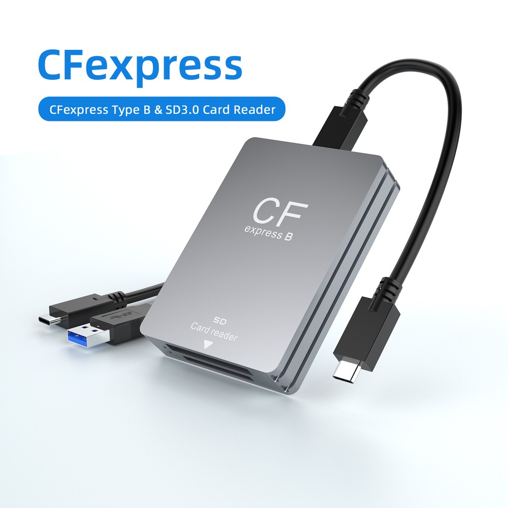 CFexpress Type B&SD Card Reader, USB 3.1 Gen 2 10Gbps Camera Reader Memory Card