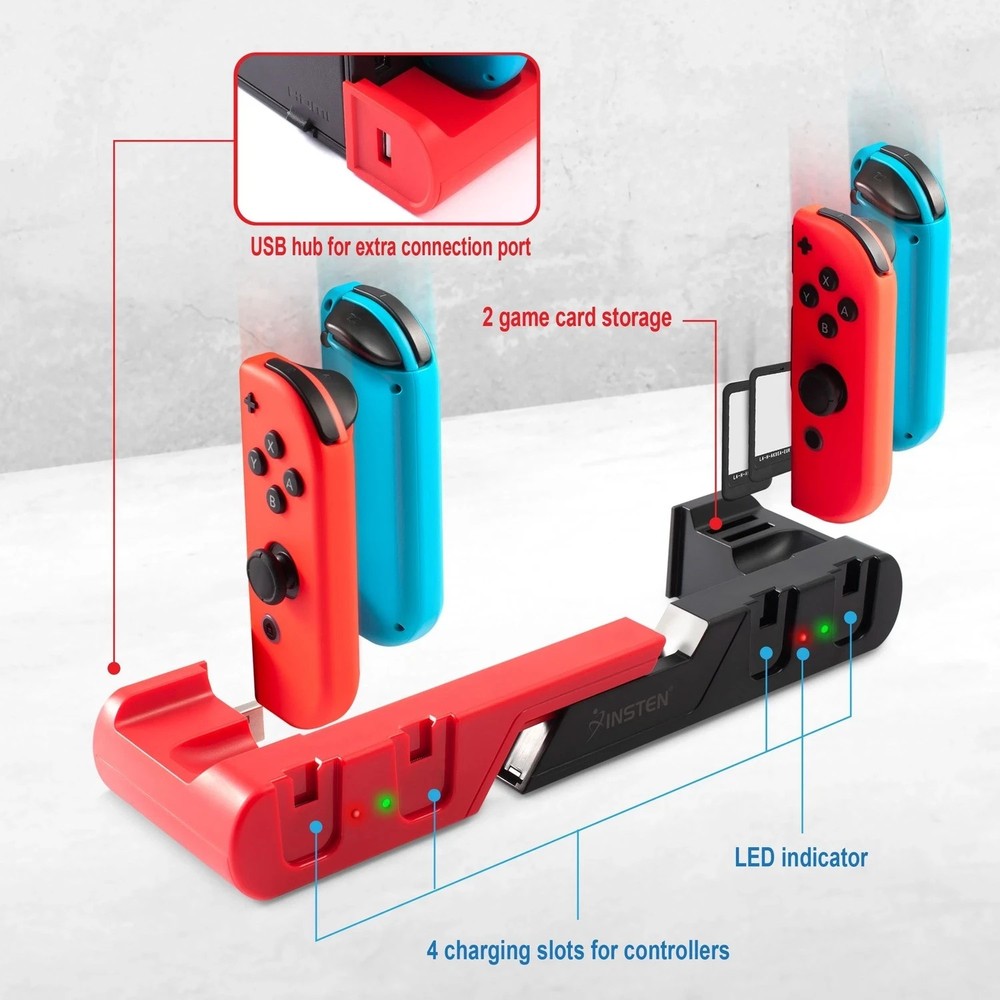 Insten Nintendo Switch & OLED Joycon Controller Charging Station Docking Base