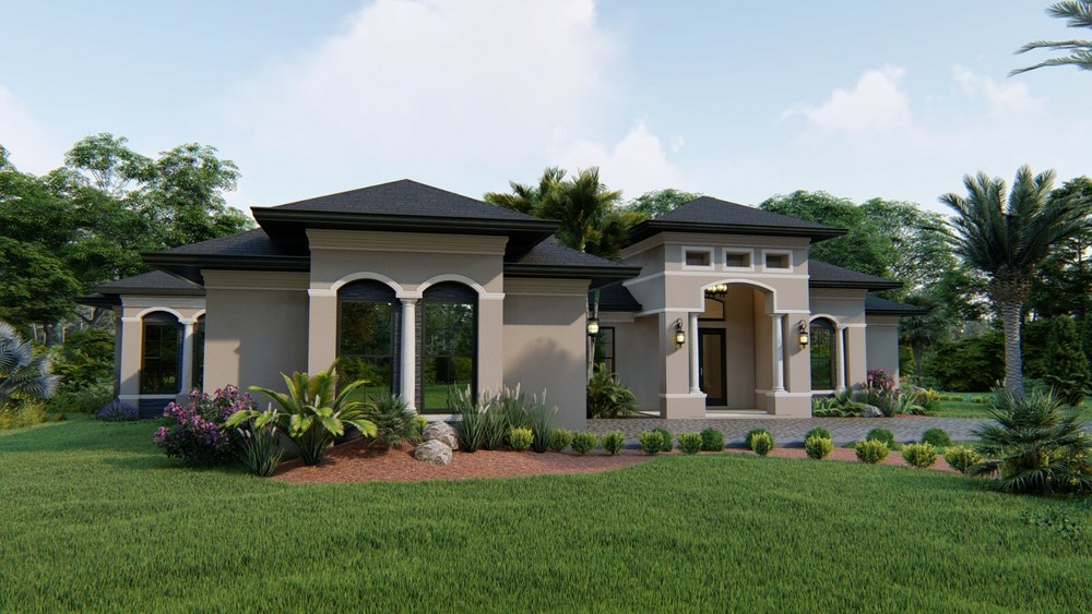 BLUEPRINTS MEDITERRANEAN HOUSE PLAN ARCHUP #104M