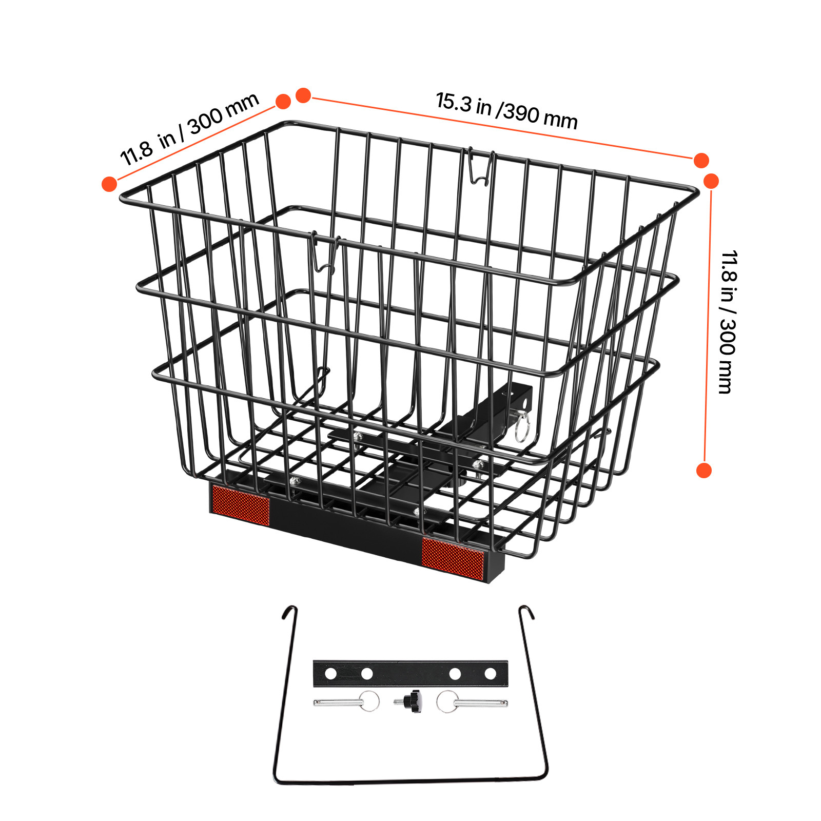 Scooter Rear Basket Heavy Duty Mobility Basket with Handle 1 in Receiver