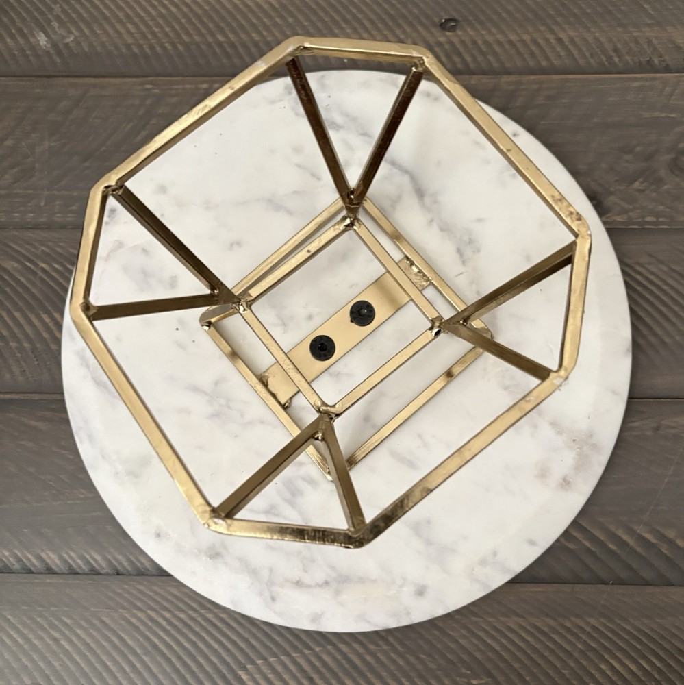 Hotel Collection Round Marble Elevated Server 10”
