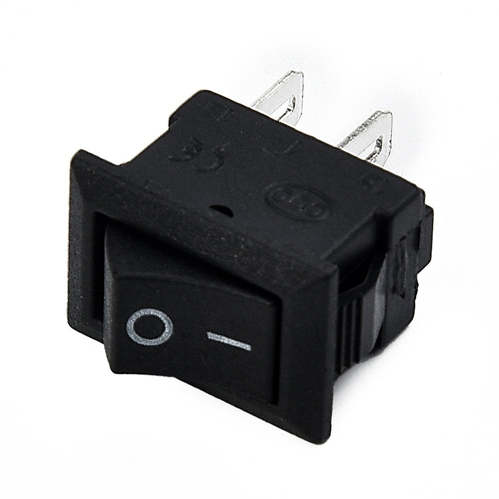 10pcs spst on/off switch mini black 2 plug toggle switch DC 12V 16A
