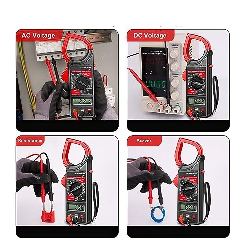 Digital Clamp Meter AC DC Auto Range Clamp Multimeter w/Beeper 1000A Voltage