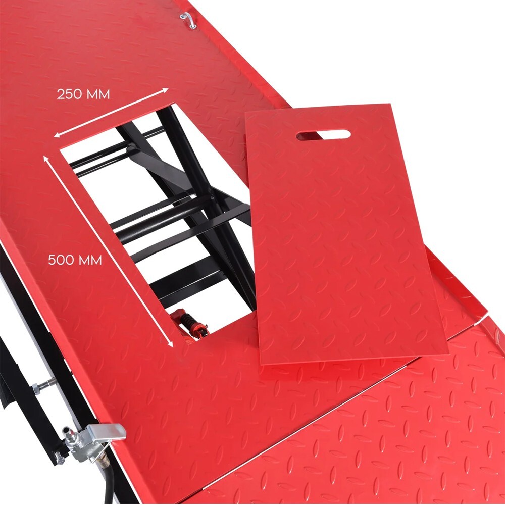 1000LB Air Operated Motorcycle ATV Lift Table Wide Deck Hydraulic Jack